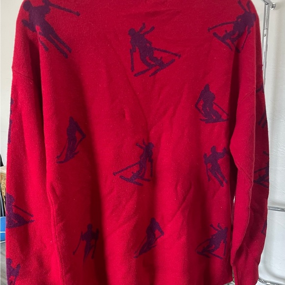 Sundance Red V-Neck Sweater with Playful Design - Picture 3 of 9